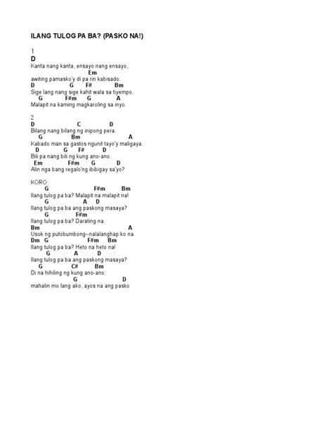 jinakol ang tulog|Ilang Tulog Na Lang Chords .